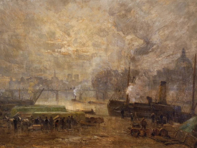 1874-Germain Eugène Bonneton - La Senna, al porto di Saint-Nicolas